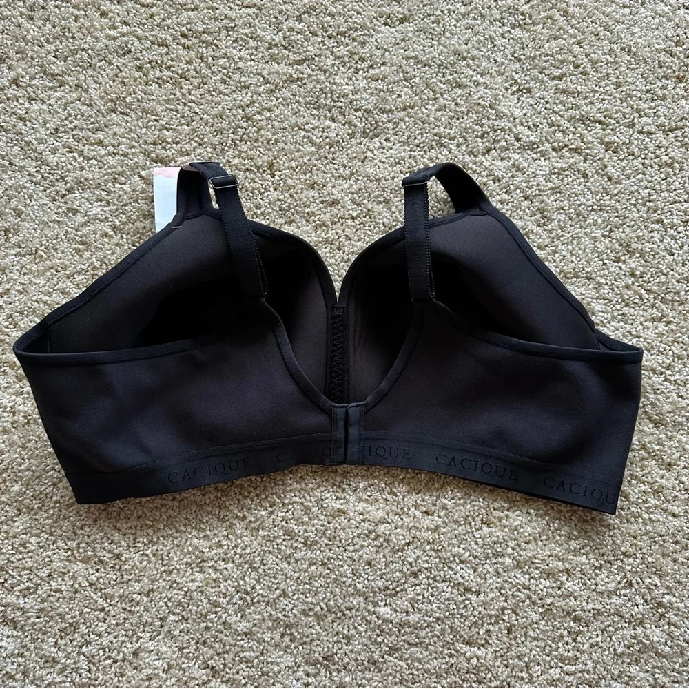 Cacique Lane Bryant Wireless Comfort Bra Black Size‎ 50C NWT Plus Size